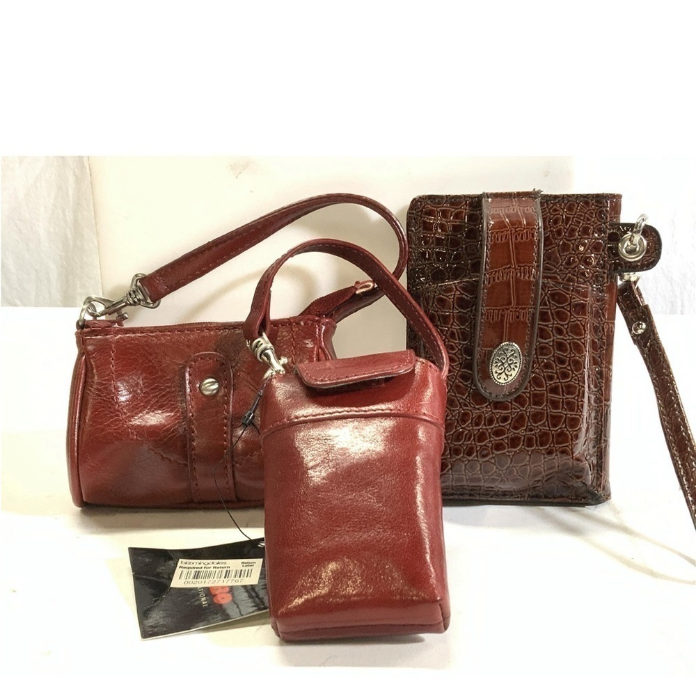 NWT 3 New Mini Leather, Faux Croc Minaudiere Coin/Card Holders